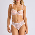 SOUTIEN-GORGE ARMATURES TULLE BRODÉ POUDRE | CALINE