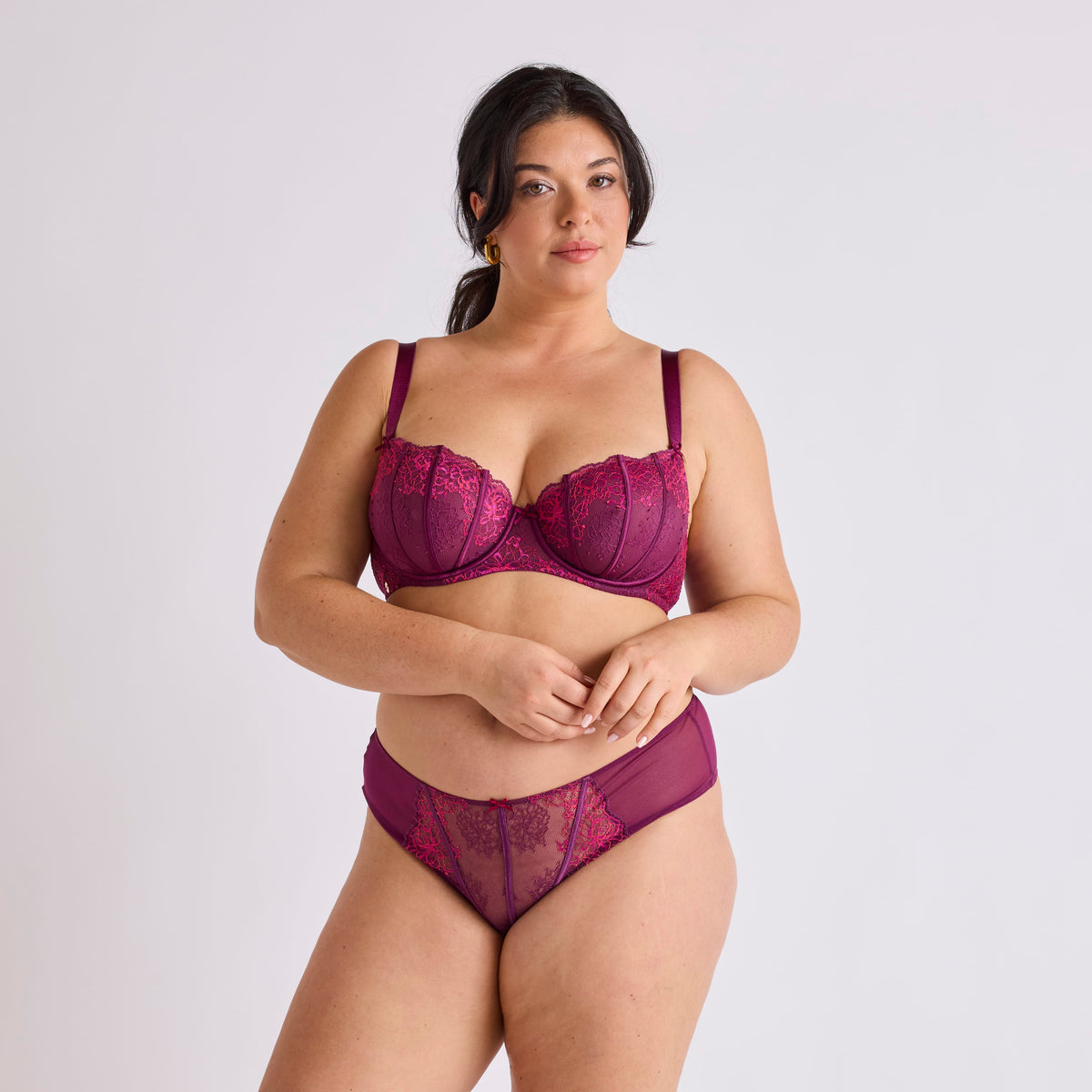 SOUTIEN-GORGE ARMATURES GRAND MAINTIEN PRUNE | CŒUR