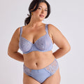 SHORTY GRANDE TAILLE DENTELLE CHINÉE BLEU | DENIM