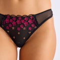 TANGA TULLE BRODÉ MARGUERITE NOIR | JAVA