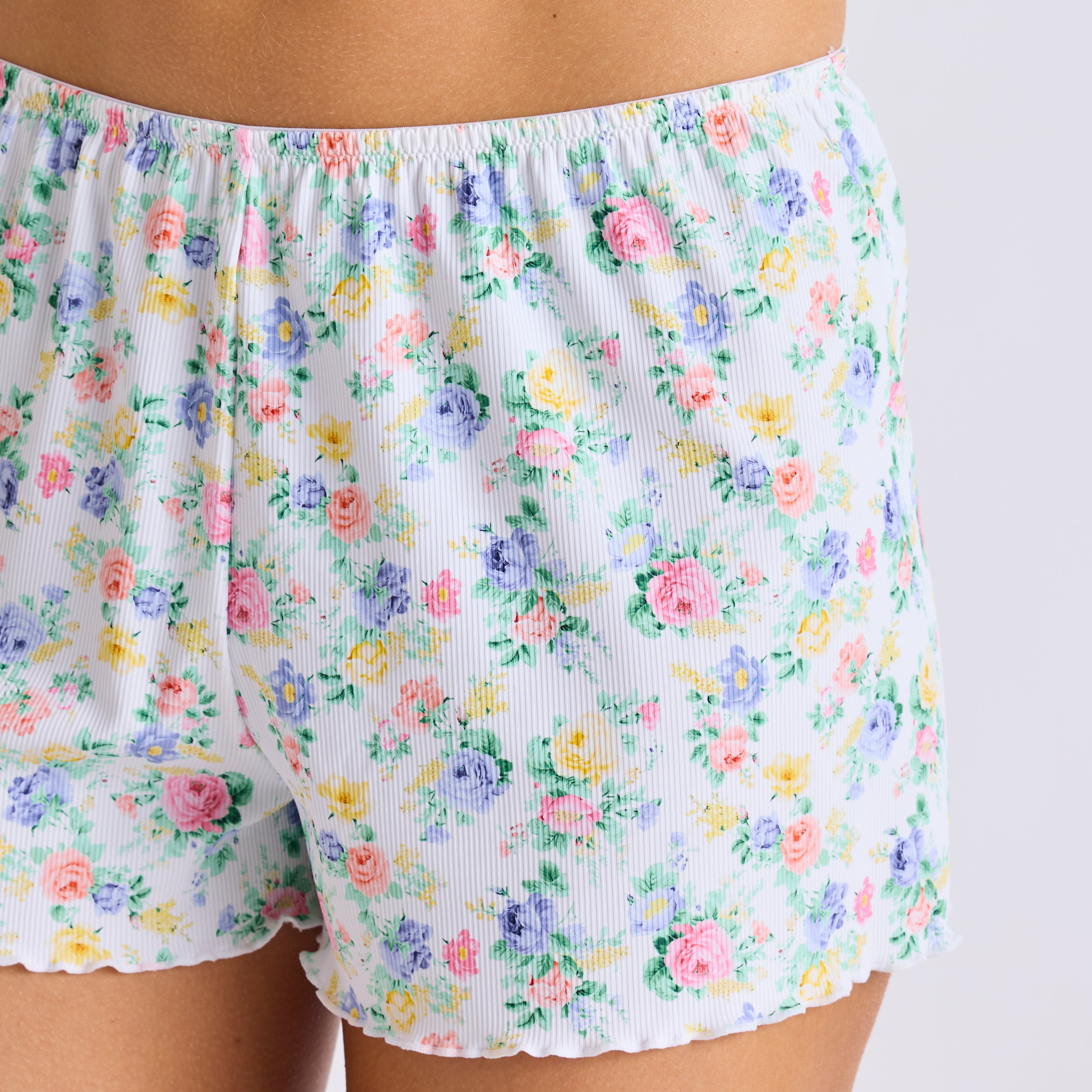 TOP SHORT MICROFIBRE IMPRIMÉE BLANC | LOVE