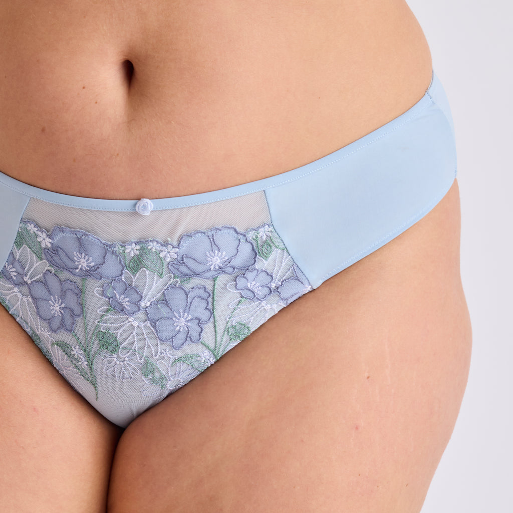SLIP FEMME GRANDE TAILLE BRODE BLEU | PASSION