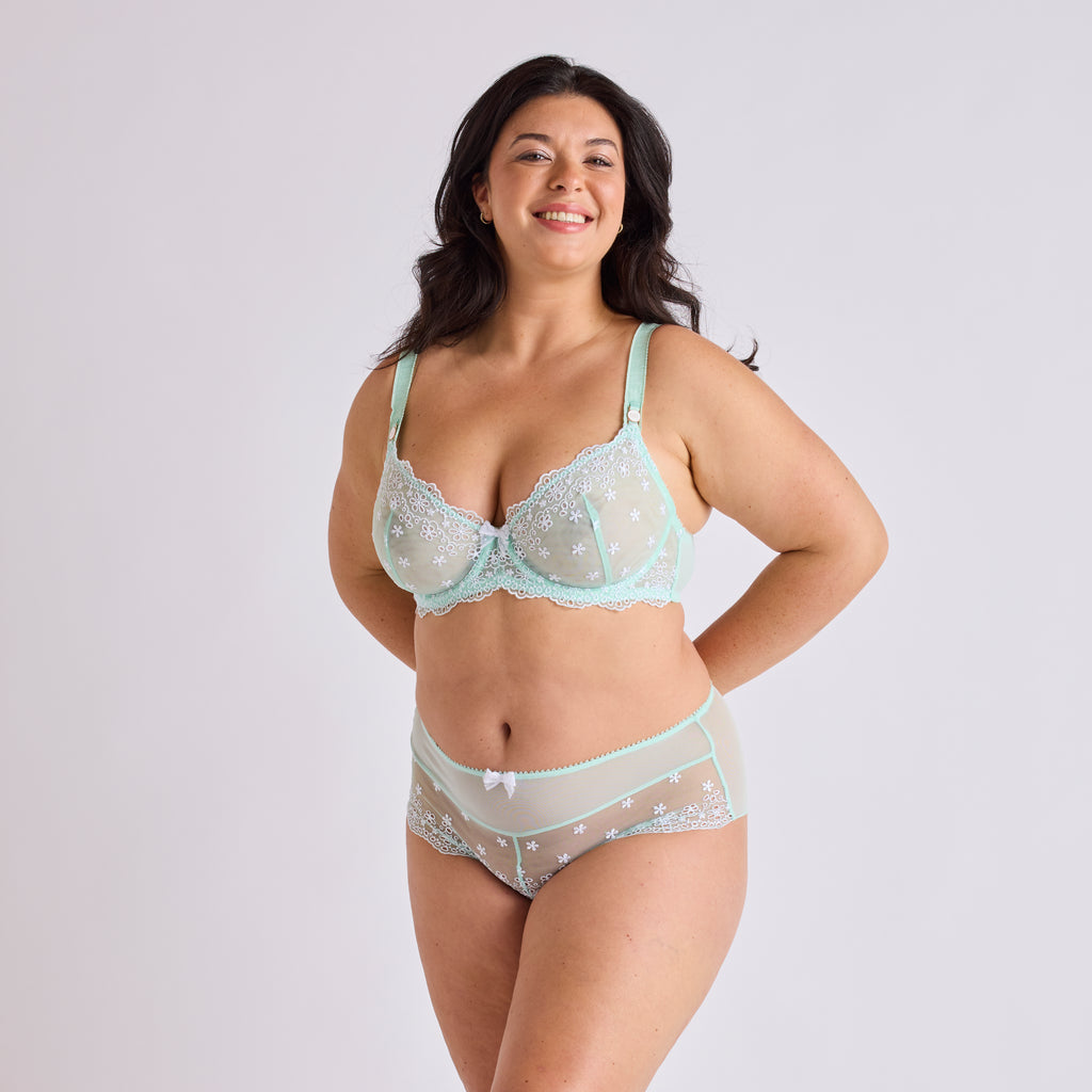 SHORTY GRANDE TAILLE TULLE BRODÉ BICOLORE | SENSIBLE
