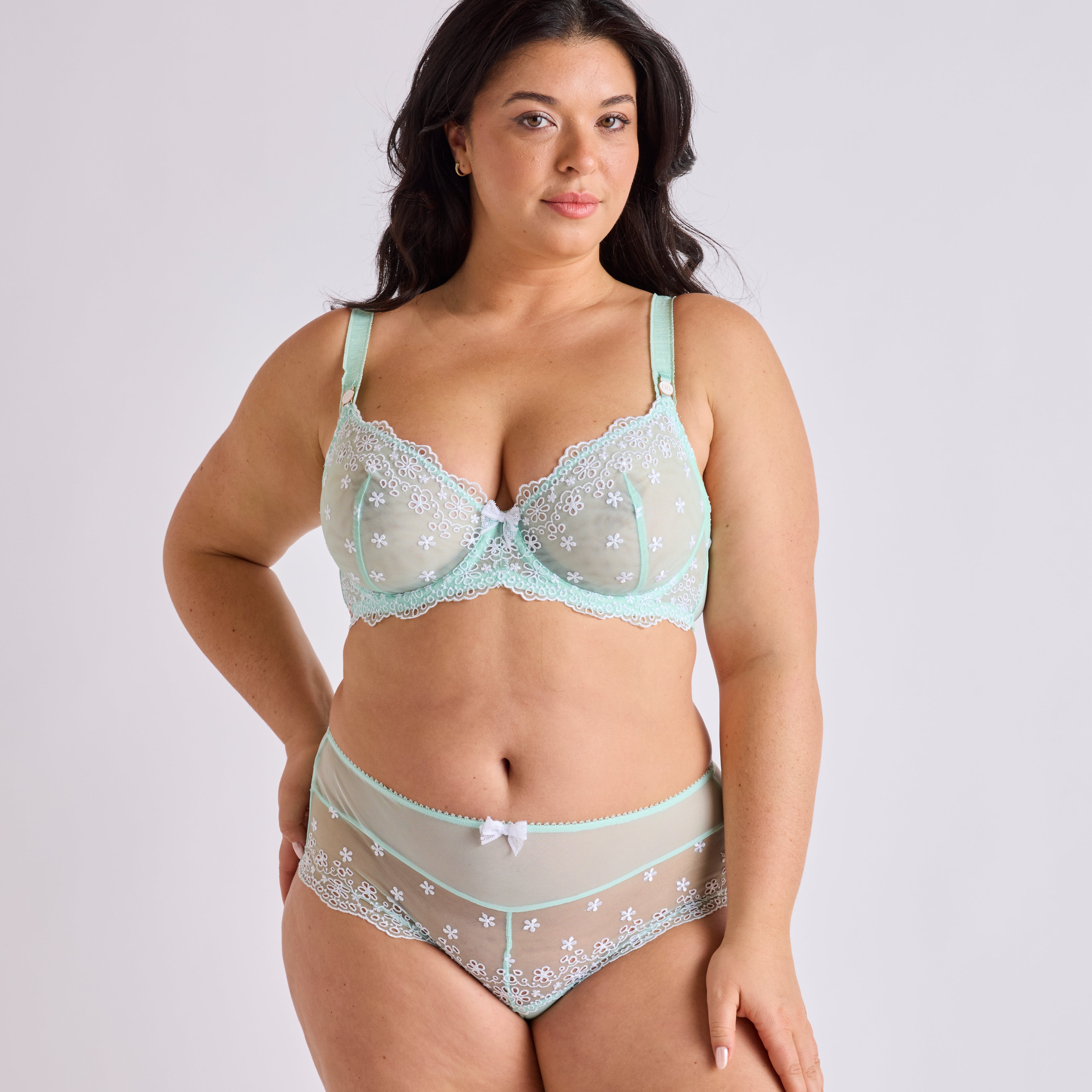 SHORTY GRANDE TAILLE TULLE BRODÉ BICOLORE | SENSIBLE