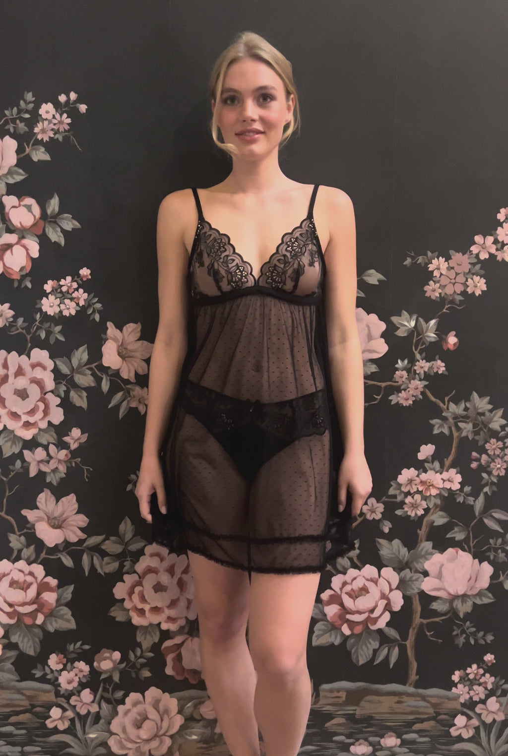 NUISETTE DENTELLE SEQUINS NOIR | PLAISIR