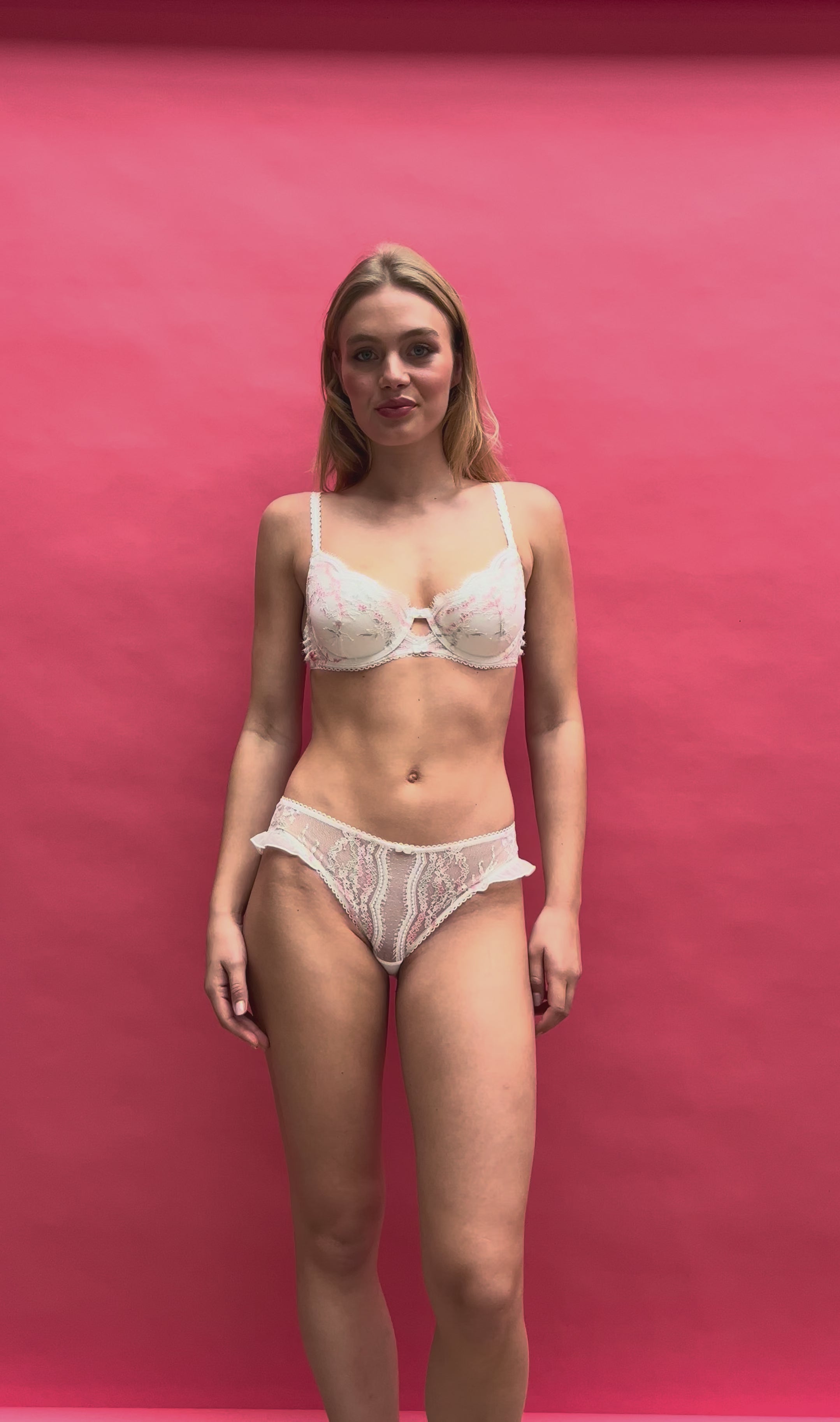 SLIP FEMME DENTELLE IMPRIMÉE IVOIRE | VEGETALE