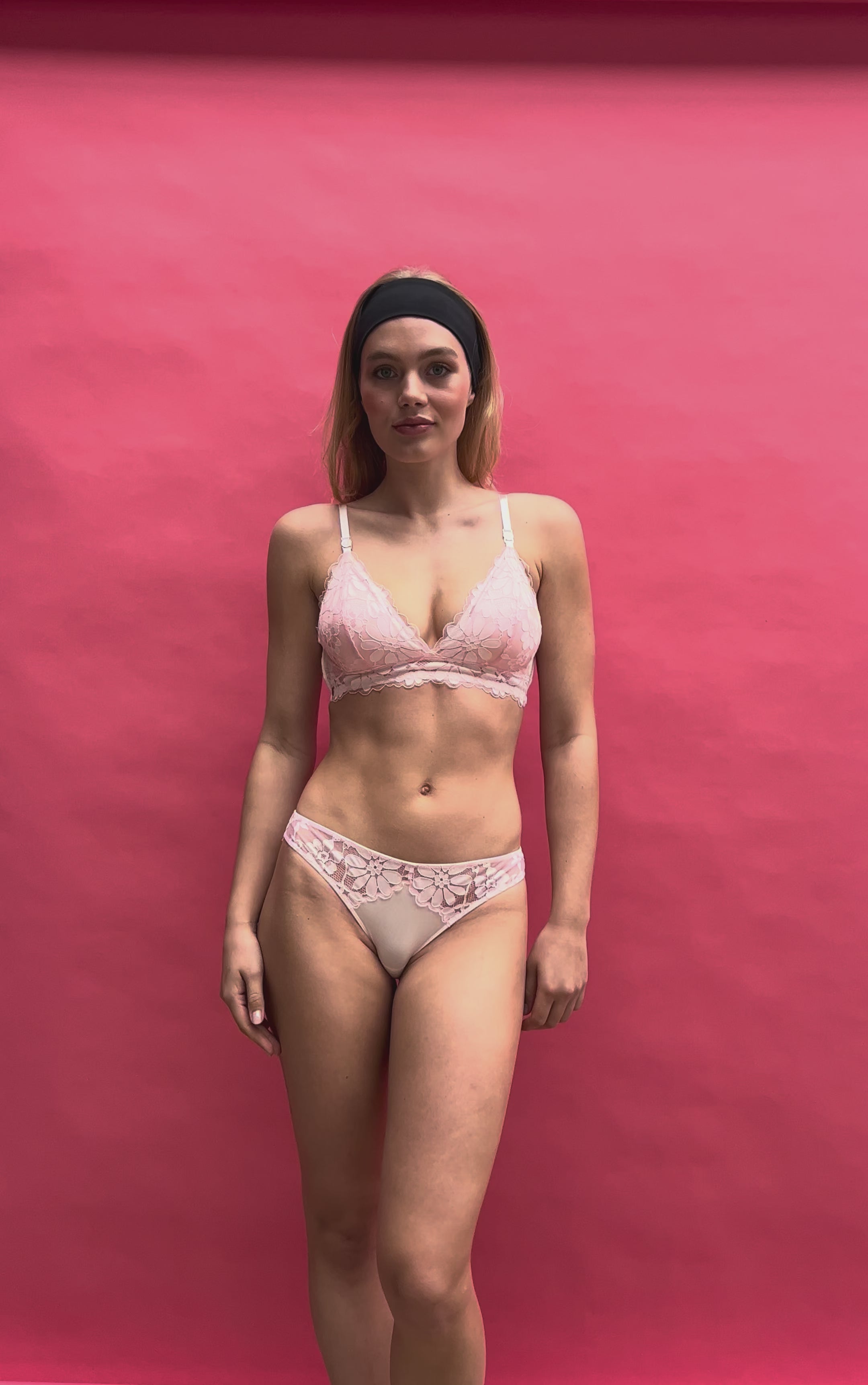 SLIP DENTELLE ET MICROFIBRE SATINÉE POUDRE | JOIE
