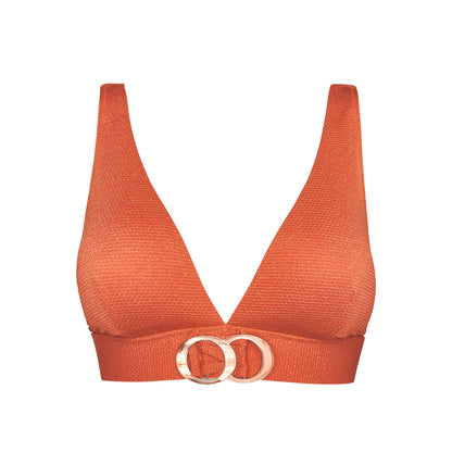 Haut triangle ORANGE modèle AMOUR Brigitte Bardot bain