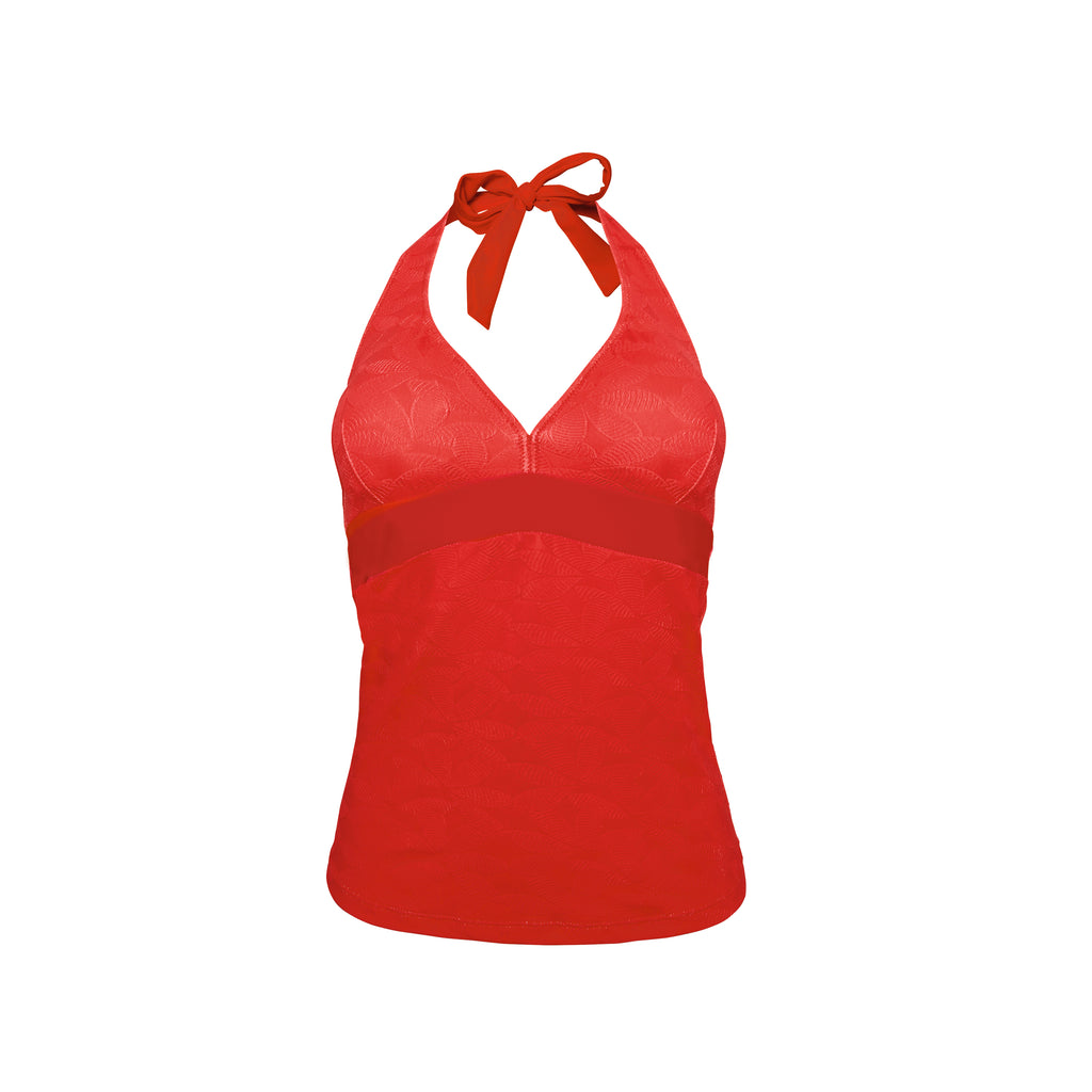 Tankini ROUGE modèle VACANCES Brigitte Bardot bain