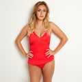 Tankini ROUGE modèle VACANCES Brigitte Bardot bain